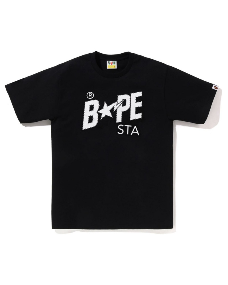 T Shirts Bape Crystal Stone STA Logo Noir Homme | TWB-86603426